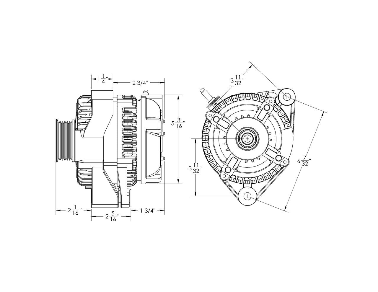 170 amp high output racing alternator for Toyota Supra 1JZ 2JZ - 1 wire turn on