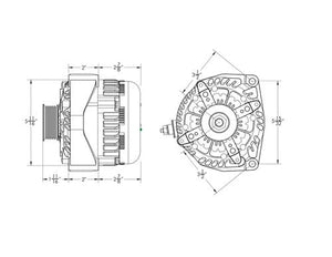 250A large case hairpin alternator for 2001-2007 GM full size truck 6.6l Diesel - side output stud