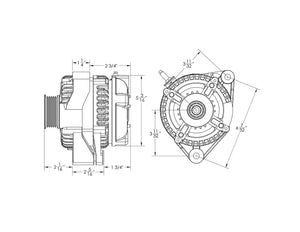240 amp high output alternator for Toyota Supra 2JZ 1JZ - BLACK