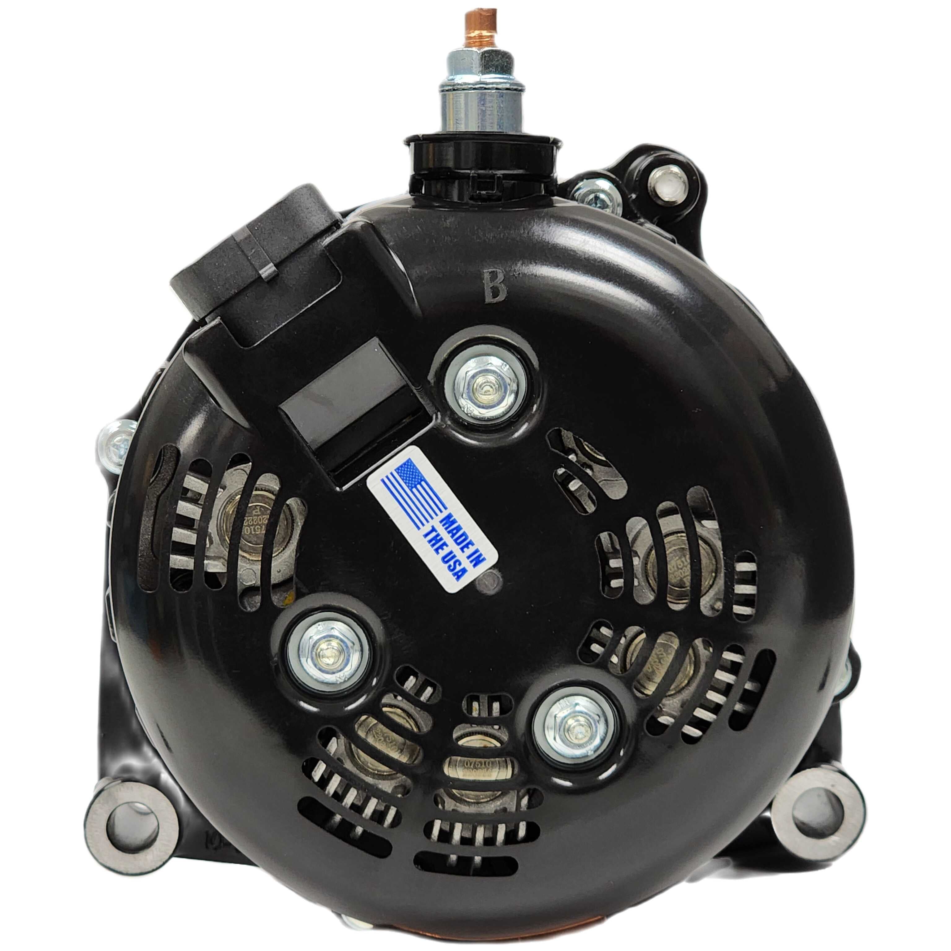 250 Amp Black Billet High Output Alternator for GM 2 pin WITH RVC Bypass