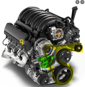 400 Amp Black Billet High Output Alternator for GM Truck / SUV with OEM STRETCH BELT