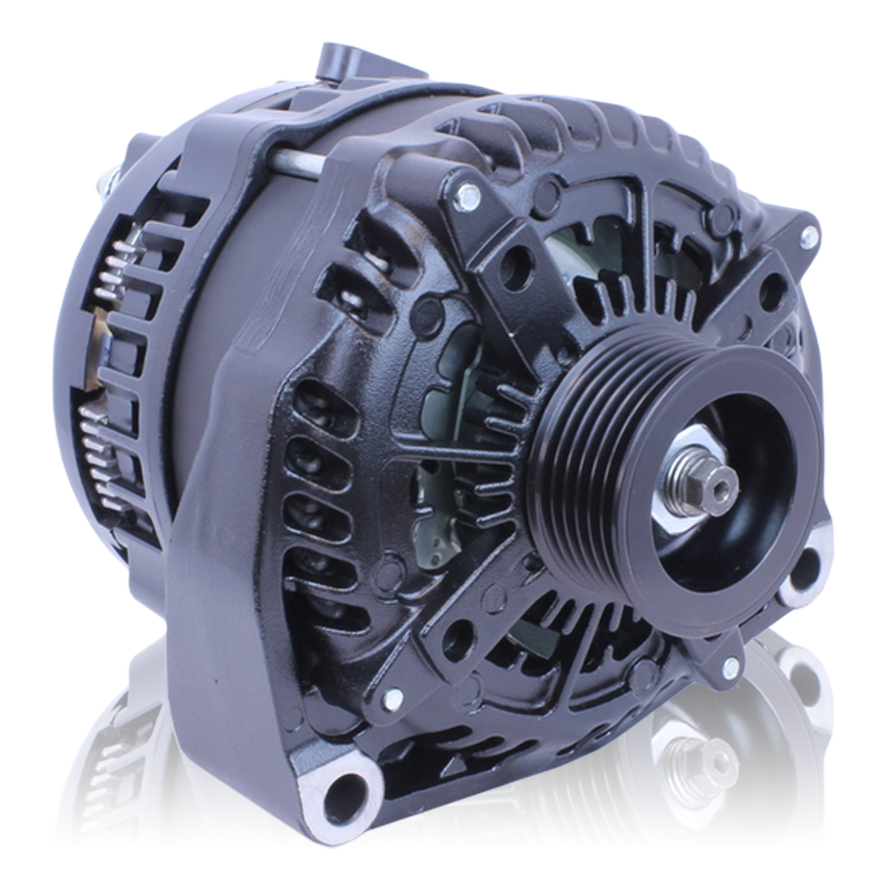 250 amp black high output alternator for Chevy / GMC / Tahoe / Suburban / Escalade / Silverado