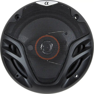 Alphasonik AS26 6.5 inch 3-Way Car Audio Full Range Coaxial Speakers with Grills (2 Pairs)