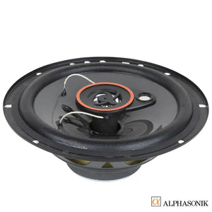 Alphasonik AS26 6.5 inch 350 Watts Max 3-Way Car Audio Coaxial Speakers (1 Pair)