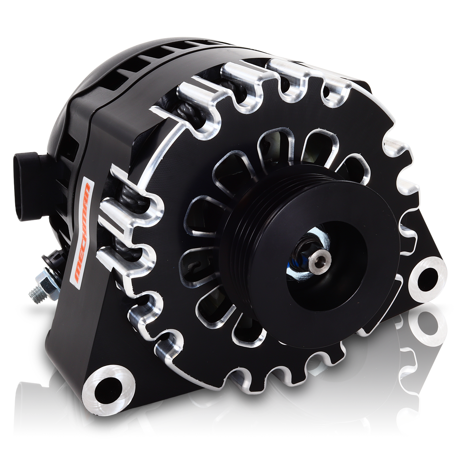 S Series Billet 170 AMP Racing Alternator For C6 Corvette - Black Anodized