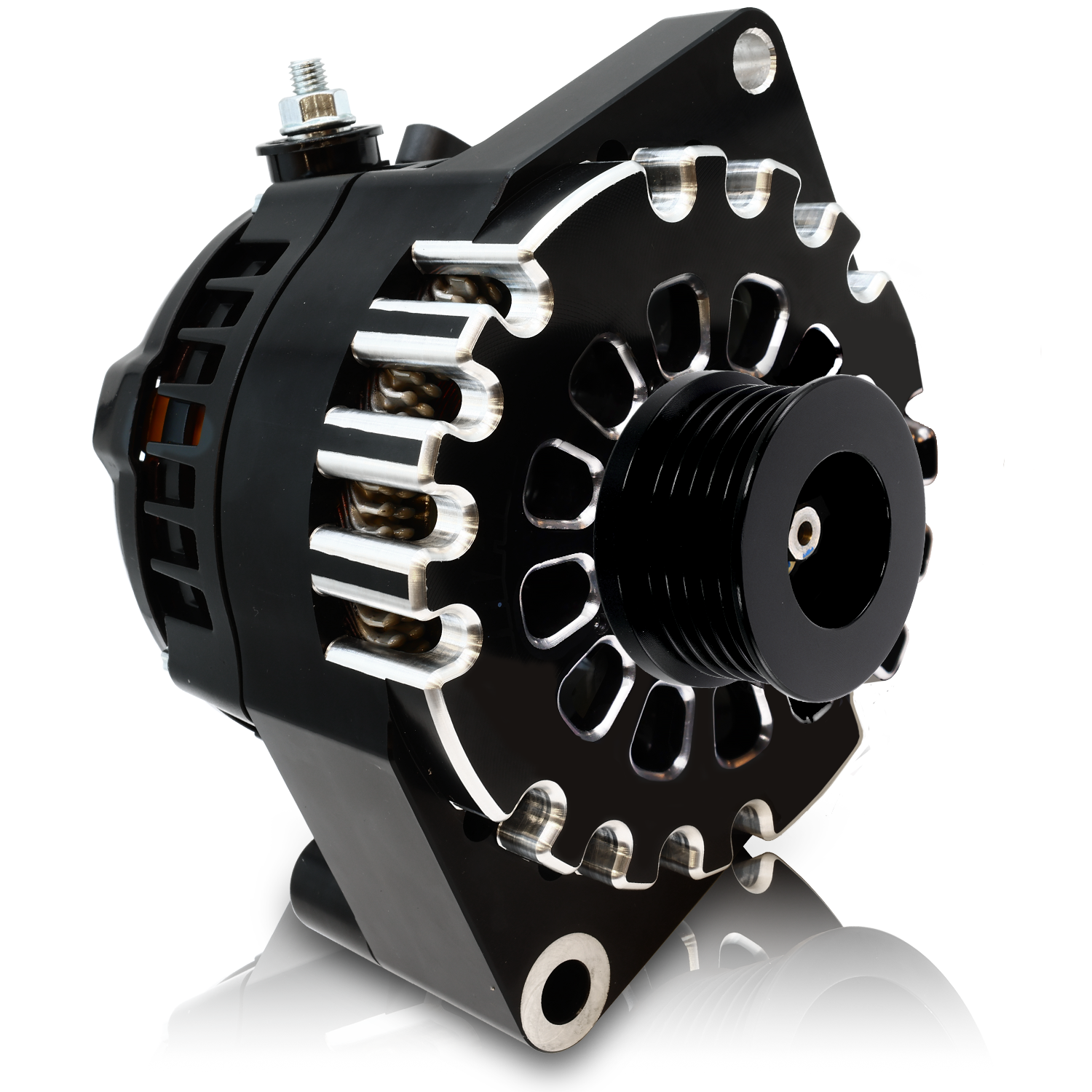 S Series Billet 320a racing alt - 6/12 Ford 6S - Black