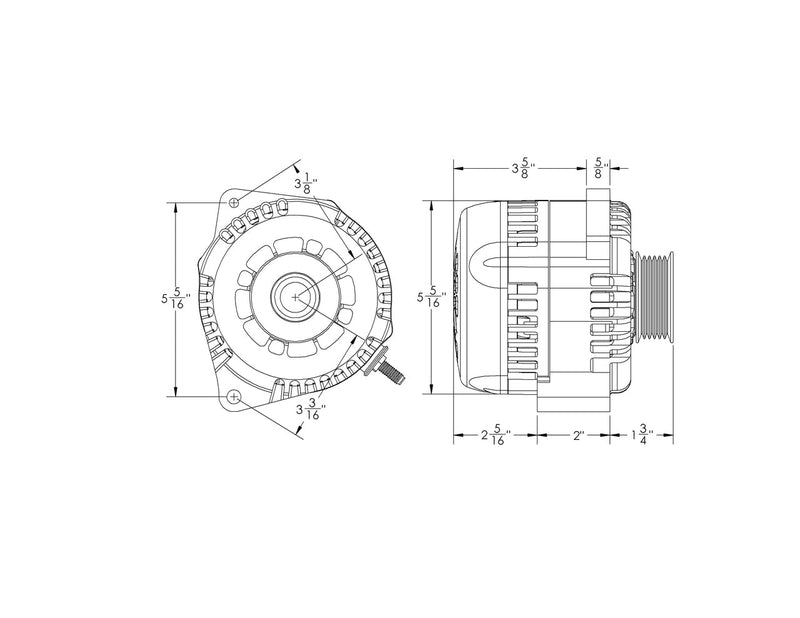 240A racing alternator 88-95 GM truck mount - Chrome