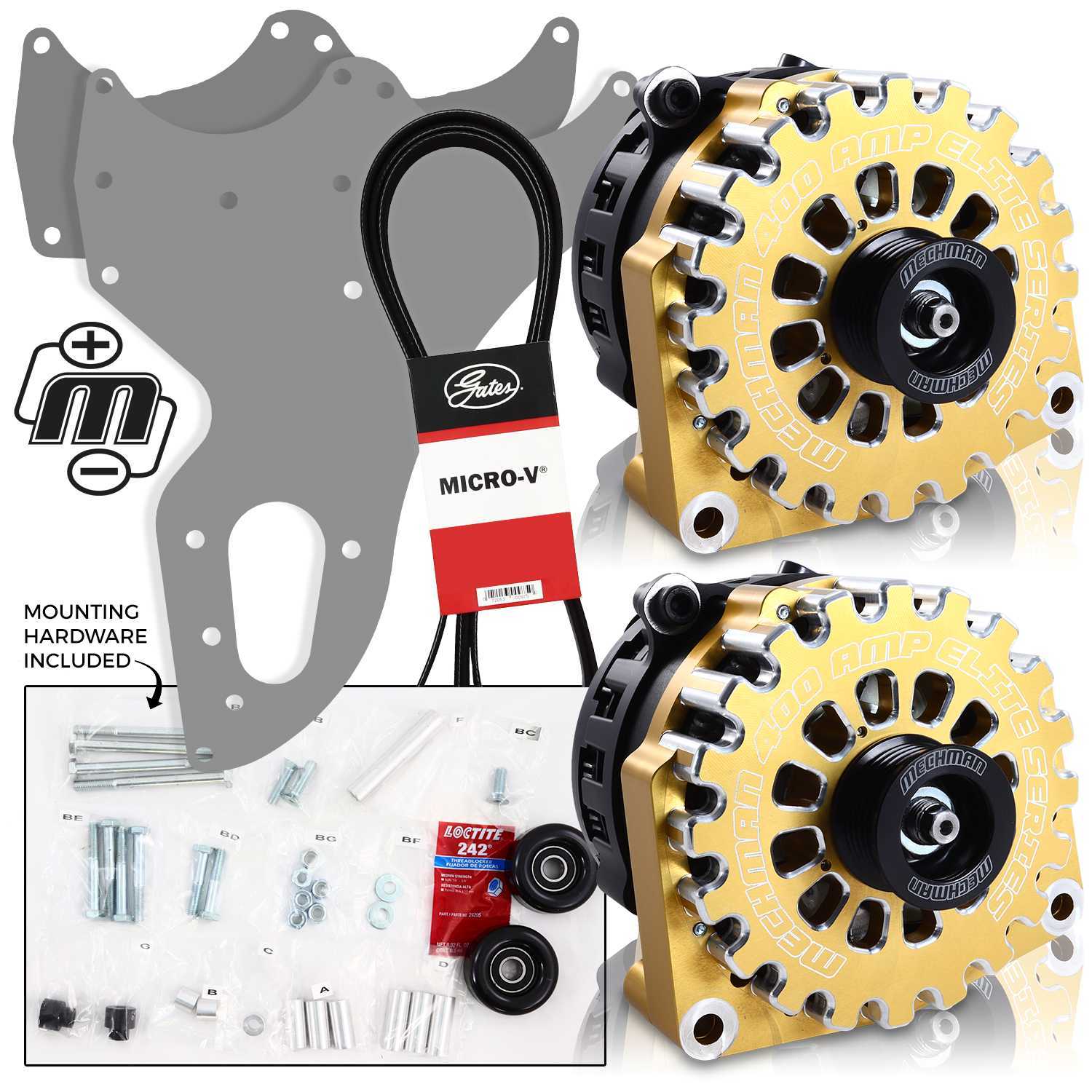 Mechman 800 Amp Gold Blue Dual Alternator Kit for 2005 - 2013 GM Trucks