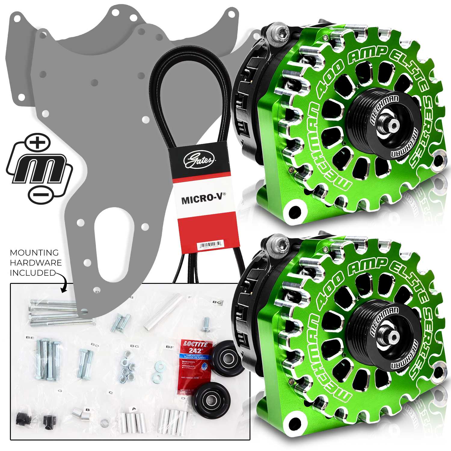 Mechman 800 Amp Green Dual Alternator Kit for 2005 - 2013 GM Trucks