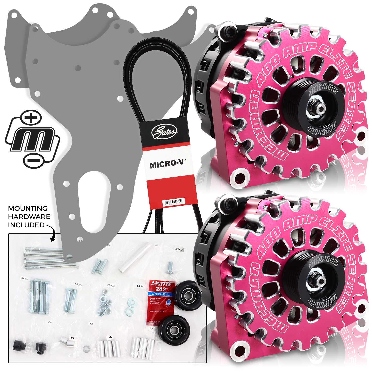 Mechman 800 Amp Pink Dual Alternator Kit for 2005 - 2013 GM Trucks