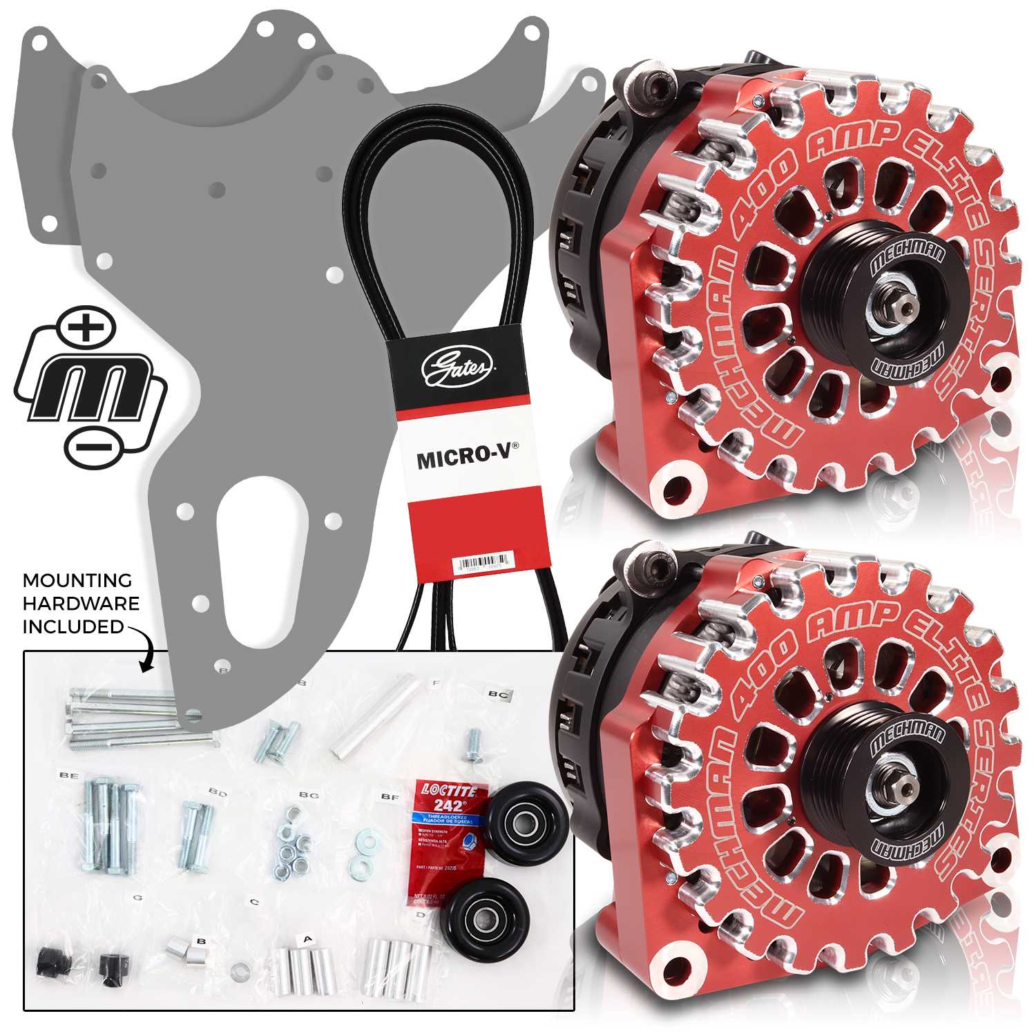 Mechman 800 Amp Red Dual Alternator Kit for 2005 - 2013 GM Trucks