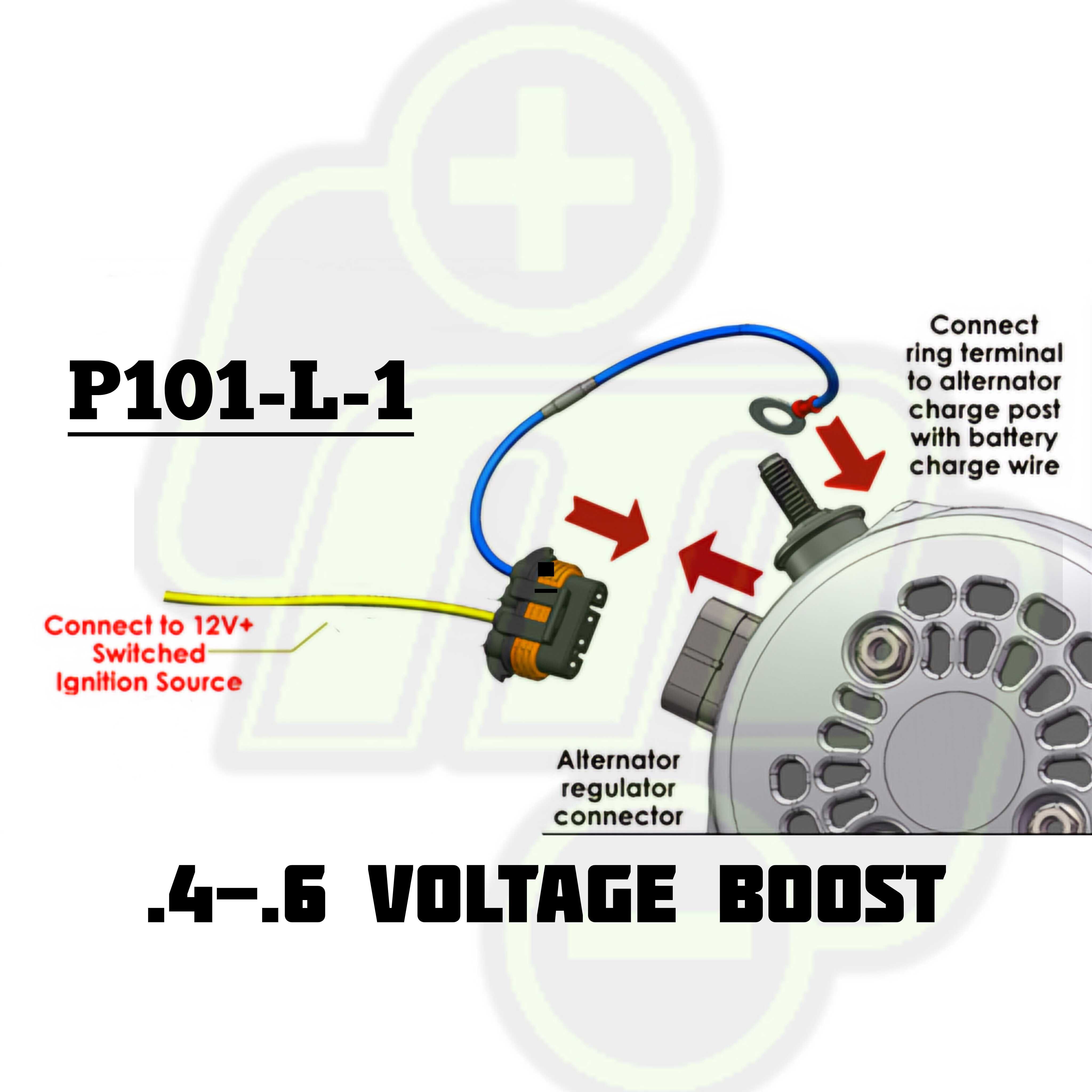 P101-L-1 Voltage boost harness for GM 4 pin regulators for a .5 (half) volt increase for Lithium batteries.
