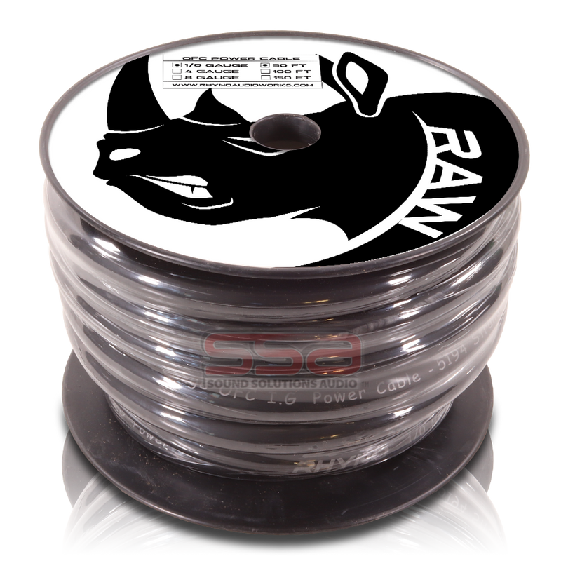 RHYNO 1/0 AWG Twisted OFC Power Cable - 50ft Spool