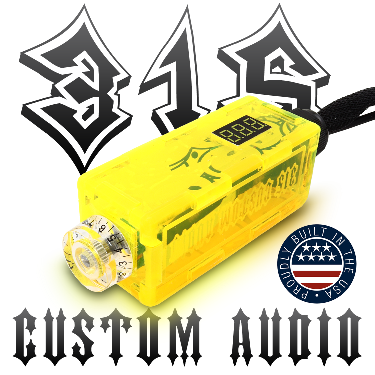 Single Acrylic LED Bass Knob by 315 Custom Audio
