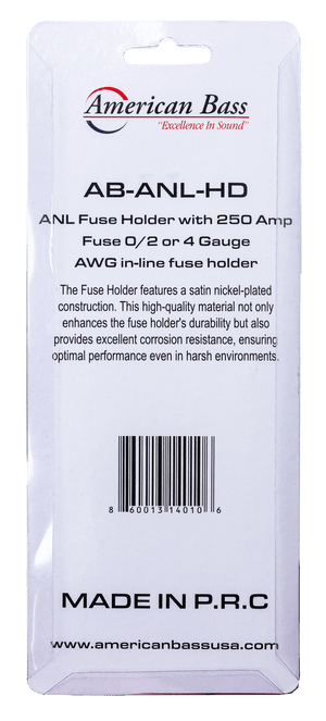 American Bass ANL Fuse Holder with 250 Amp Fuse (0/2 or 4 Gauge)