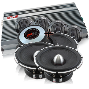 **Package Deal**I 2 Sets of Evil Mid's and Tweeters w/ DM100.4 Amplifier