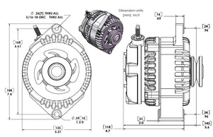 170 am racing alternator - 63-85 GM  - Chrome (includes 2 pulleys)