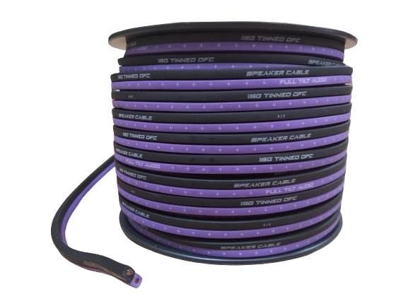Full Tilt 16 Gauge Purple/Black 100' Tinned OFC Oxygen Free Copper Wire