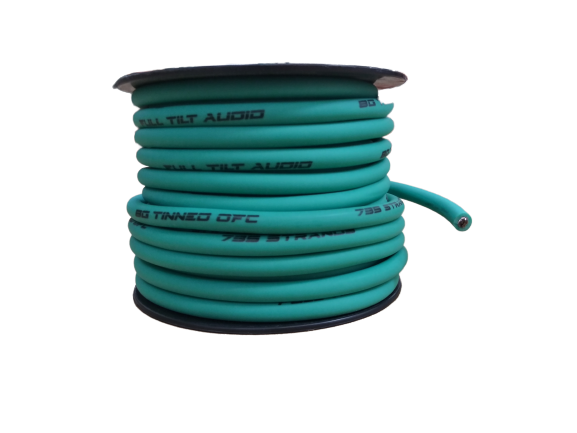 Full Tilt 8 Gauge Teal 50' Tinned OFC Oxygen Free Copper Power/Ground Cable/Wire