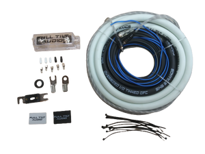 Full Tilt 1/0 Gauge White/Black Amp Kit -  OFC Oxygen Free Copper Wire